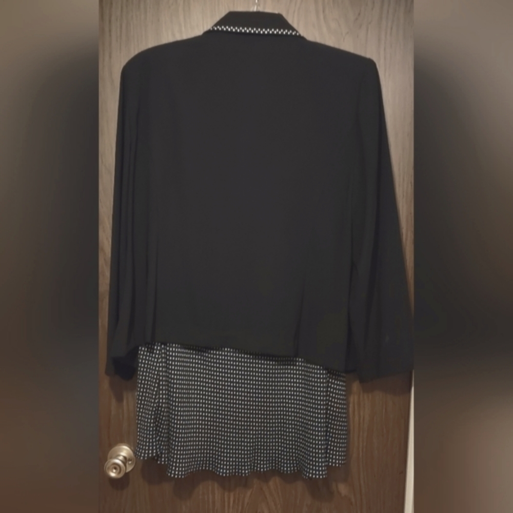 2 piece Jacket & skirt Sag Harbor 22W Black/ White - Picture 2 of 5